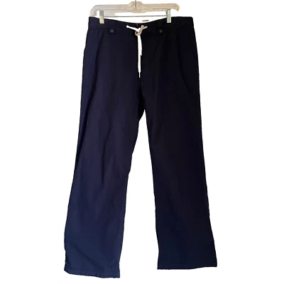 Брюки на шнурке женские Tommy Hilfiger темно-синие 8 рулонов манжеты китайские морские опрятные - Изображение 1 из 4