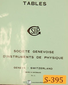 SIP Angular Spacing Tables, CH-11 D'instruments de physique, Manual - Picture 1 of 1