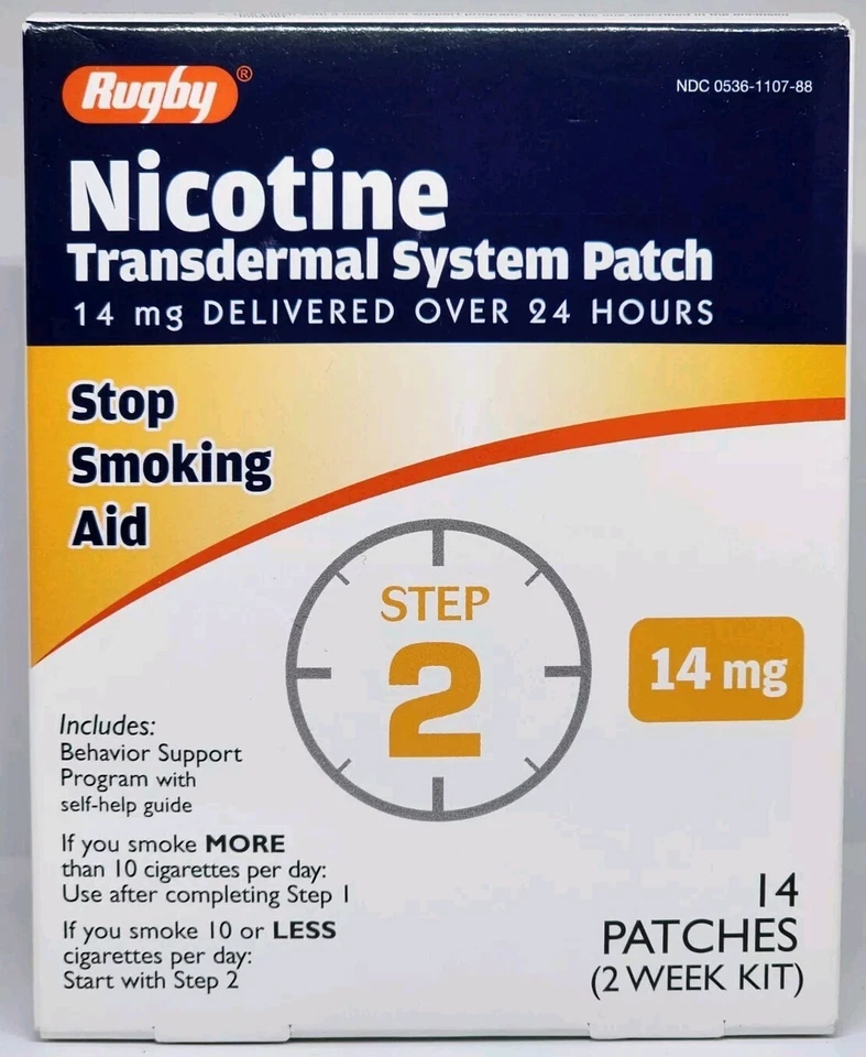 Rugby Nicotine Transdermal System Patch Step 2 14ct 305361107888a1631