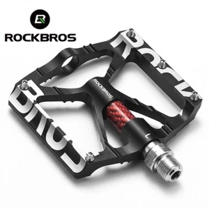 ROCKBROS Mountain Bike Pedals 9/16'' Aluminum Alloy Bearing Reflective Pedals - Picture 1 of 13