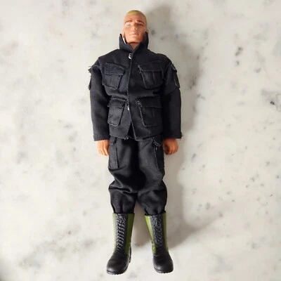 Figura de acción vintage 12 pulgadas soldado militar negro uniforme botas Foto 1 de 4