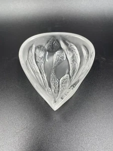 Lalique Crystal Encaged Love Heart Trinket Ring Dish Signed RARE Excellent - Picture 1 of 3