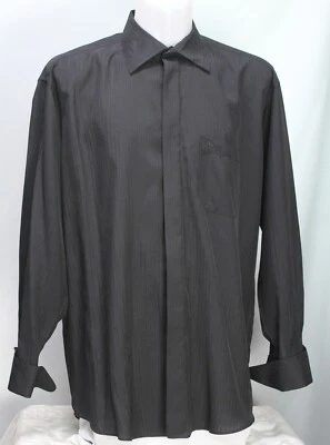 Camisa con botones Stacy Adams para hombre manga larga rayas negra talla 17,5/34-35 Foto 1 de 4