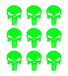 The Punisher Skull Vinyl Decals Phone Helmet Gun Mag 1" 2" 3" Stickers Set of 9