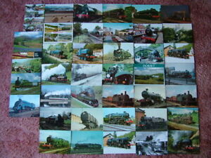40 Unused Postcards of STEAM TRAINS / LOCOMOTIVES & RAILWAYS. Modern size.