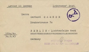 SOUTH AFRICA 1943 Prisoner of War Mail cover from the Internment Camp, Pretoria - Picture 1 of 2