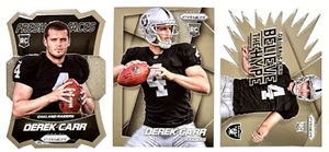 2014 Panini Prizm DEREK CARR RC Rookie Lot (3) #257 #FF7 Fresh Faces #BH15 Hype - Picture 1 of 2
