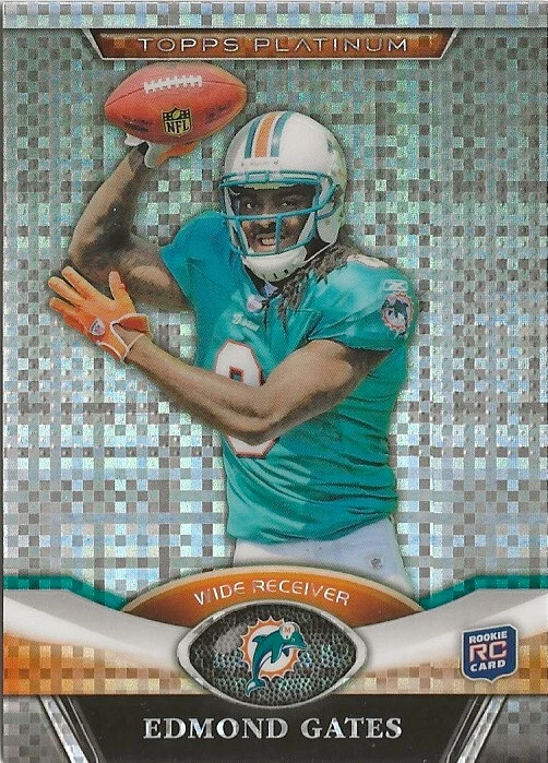 2011 Topps Platinum -Edmond Gates X-Fractor SP RC #62 Miami Dolphins - Image 1 of 1