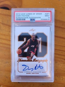 2012 Leaf Legends of Sport #GP1 Gary Payton Autograph PSA 9 Mint 19/20