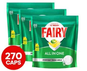 3 x 90Pk All-in-One Dishwashing Capsules, Lemon Scent, Powerful Cleaning NEW - Picture 1 of 1