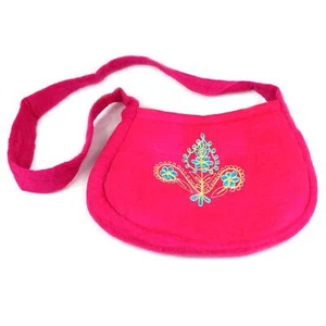 Bolso Rosa Bordado Étnico Fairfelt Fieltro Lana Comercio Justo - Imagen 1 de 3