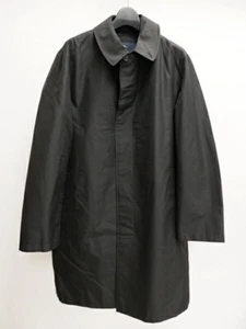 Burberry LONDON Shadow Check Lining Wool Nylon Balmacaan Coat Black M - Picture 1 of 7