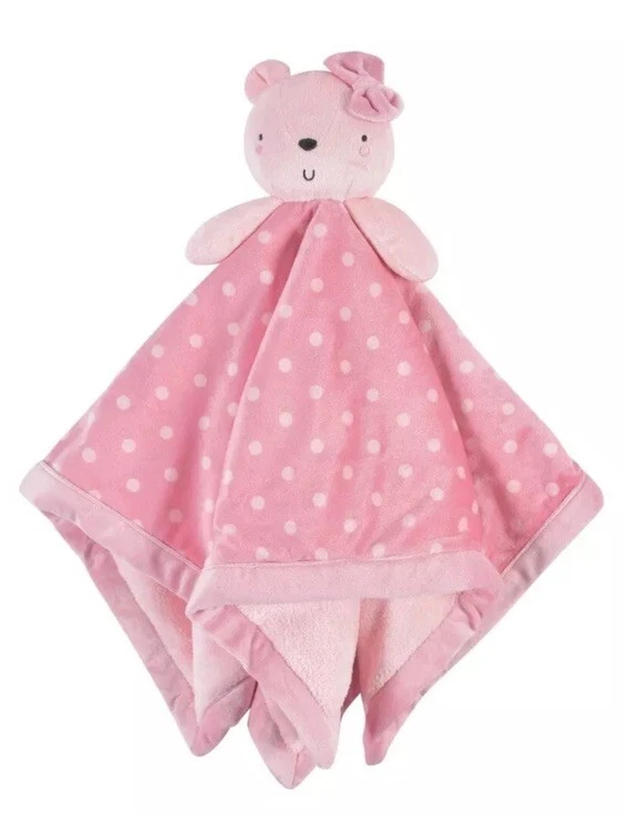 Manta de seguridad de gran tamaño Modern Moments Gerber Pink Bear Baby Lovey Dots nueva Foto 1 de 1