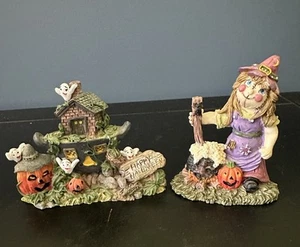 Lote 2 Figuras Bruja Espantapájaros Extravagantes Casa Embrujada Halloween Colección K's De Colección - Imagen 1 de 11