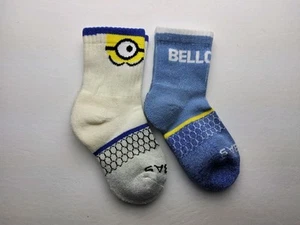 Bombas Junior Minions Socks Lot Of 2 Pairs Size J (8T-11T) - Picture 1 of 2
