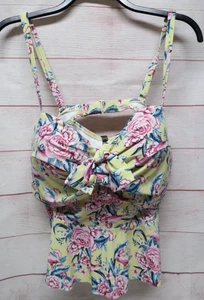 Top de natación Babydoll Torrid talla grande 3 R con aros 3x 22/24 amarillo floral - Imagen 1 de 8