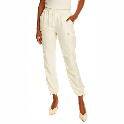 Rag & Bone 100% Silk Roth Cargo Jogger Pants In Ivory Size S NWT $425 - Image 1 of 4