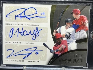 2018 Immaculate 15/15  Austin Hays Rhys Hoskins Victor Robles Rookie Auto RC - Picture 1 of 3
