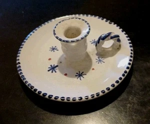 RYE POTTERY,SUSSEX, MID-CENTURY DELIGHTFULLY SMALL CHAMBERSTICK 9 CMS. DIAMETER - Picture 1 of 5