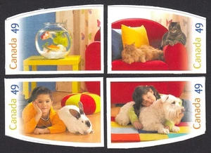 PETS - CATS, DOG, BUNNY, FISH = MNH STAMPS, CUT fr BKLT Canada 2004 #2057-2060 - Bild 1 von 1