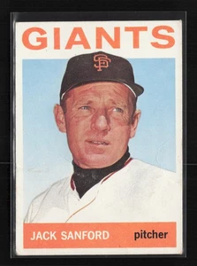 1964 Topps #414 Jack Sanford Gigantes de San Francisco en muy buen estado ** pliegues ** - Imagen 1 de 2