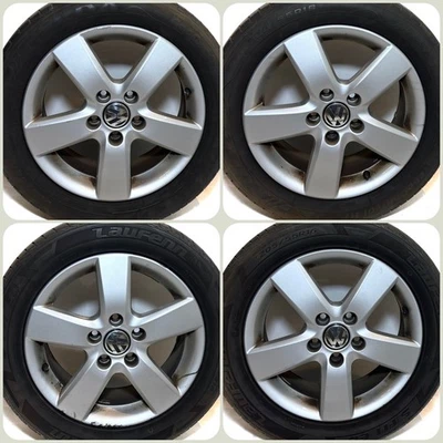 VW Caddy Golf 5 6 Golf Plus Jetta Touran I Original Alu-Felgen Reifen 205/55 R16 - Bild 1 von 4