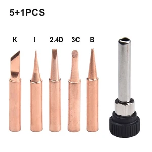 Copper Soldering Iron Tips 6pcs Thin Tips for Various Soldering Projects - Picture 1 of 17