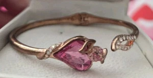 Qianse Rose Gold Pink And Clear rhinestone bracelet in original box - Picture 1 of 6