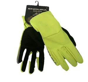 Endura Deluge-Cycling Gloves Black/Yellow-Waterproof Padded Reflective - S - NEW - Picture 1 of 5