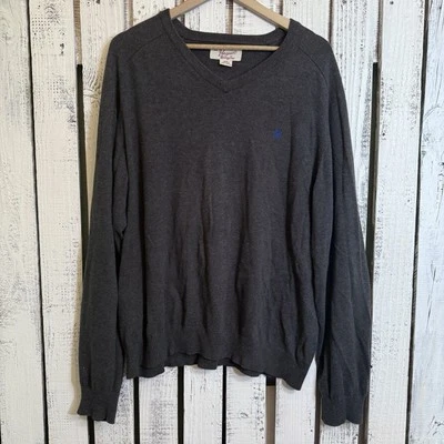 Suéter masculino Penguin anos 90 vibração grunge XXL pulôver manga longa cinza gola V algodão - Imagem 1 de 4