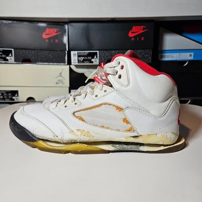  Air Jordan 5 Retro 2000 Blanco Rojo Fuego 136027-101 Talla 9 Foto 1 de 4