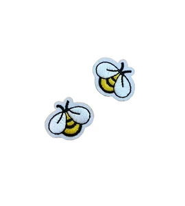 2PC Mini Bee Embroidered Patch Super Cute Applique Iron on Sew on 1.2 X 1 inch - Picture 1 of 1