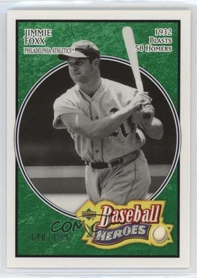 2005 Upper Deck Baseball Heroes Emerald /199 Jimmie Foxx #131 HOF - Image 1 of 2