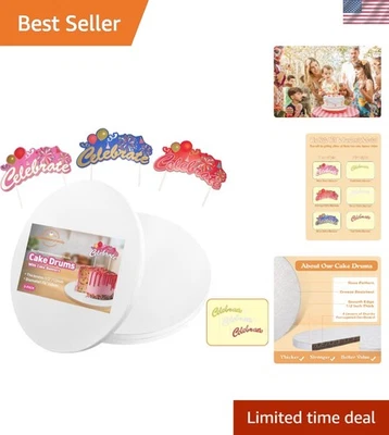 16 Inch Round Cake Drums with Banner 3 Pack Greaseproof Sturdy Cake Boards - Image 1 of 4