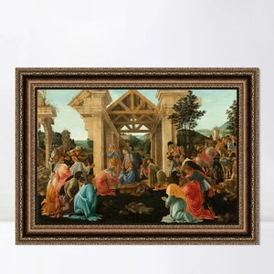 Framed Canvas Art Giclee Print Adoration of The Magi by Sandro Botticelli - Picture 1 of 16