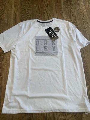 Camiseta OAKLEY Blanca Gris Desenfocada Manga Corta Talla XL Performance Hydrolix Nueva con Etiquetas Foto 1 de 4