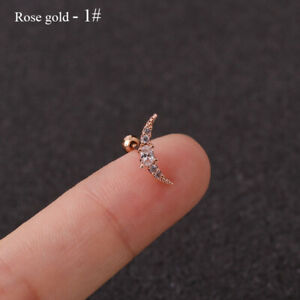 Gold Color Stainless Steel Piercing Earring Piercing Jewelry Star Ear Stud Women