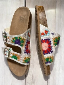 Dirty Laundry Crochet Sandals Women Sz 8 Slip On Shoes Boho Cute Hippie Flat - Picture 1 of 8