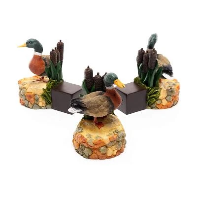 Potty Feet Mallard Duck Colour Polyresin Trio Set Of 3 Colourful Plant Pot Foot - Image 1 of 3