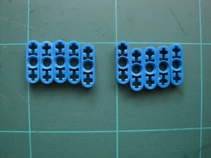 10x Klemmbaustein, Liftarm 3 x 0.5 mit äußeren Achsbohrungen in Blau - Bild 1 von 1