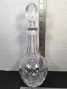 CRYSTAL GLASS DECANTER 12-1/2" w/ Stopper EUC Clean Unmarked - Picture 1 of 6