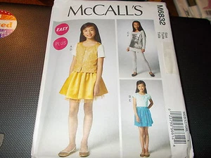 McCalls Pattern M6832 Girls/Girls Plus EZ Cardigan~Tops~Skirts & Leggings - Picture 1 of 2