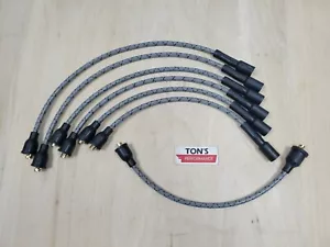 Chevy 216 235 7mm Cloth Covered Spark Plug Wire Set Vintage Wires Inline 6 Gray - Picture 1 of 6