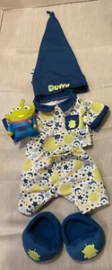 Disney Parks Mickey Duffy Bear Toy Story Alien Pajamas Pjs Outfit RARE Complete - Picture 1 of 14