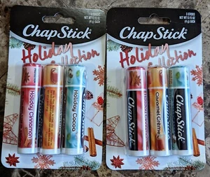 CHAPSTICK HOLIDAY COLLECTION Paraben Free Cinnamon Caramel Cocoa Lip Balm pk 3x2 - Picture 1 of 6