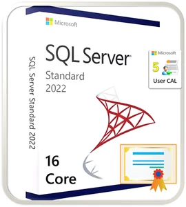 Microsoft SQL Server 2022 Standard Edition, 16 Core License, 5 User CALs - Picture 1 of 1