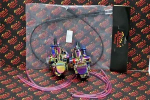 2 x Yamaha Banshee 28mm 28PWK Larger Carbs Carburetors + Vito's cable TITANIUM - Zdjęcie 1 z 10