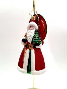 Christopher Radko - Glitter & Glitz Santa #1020368 Santa Holding Staff & Tree - Picture 1 of 5