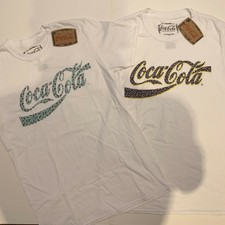 Pacote De 2 x Coca-cola Logotipo T-shirts Novo Design personalizado meio artístico