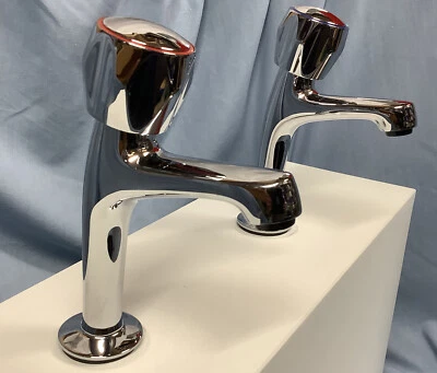 Bristan Club 1/2″ BSP High Neck Sink Pillar Taps Chrome Metal Heads VAC HNK C MT - Image 1 of 4